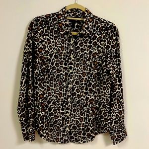 J. Crew women’s animal print shirt. Size 6. Cotton/linen.